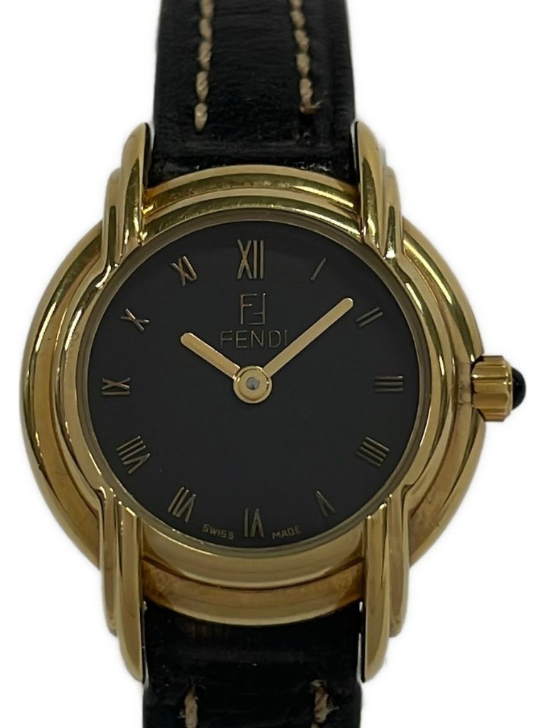 Fendi Watch Black Gold